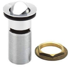 Modern Bathroom Slotted Waste Plug Kitchen Basin Flip-Top Drain Stopper Plug Round Swivel Spinner Sink Waste Plug Washbasin Pop-Up Plug with Overflow - Chrome Plated