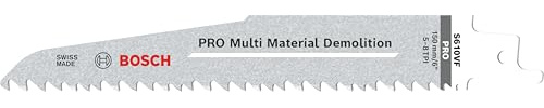 Bosch 5x PRO Multi Material S610VF Demolition Reciprocating Saw Blade (for Wood with nails, Construction wood, Length 150 mm, Professional Accessory Reciprocating Saw)
