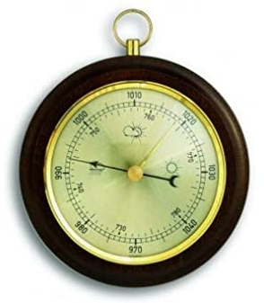 TFA-Dostmann barometro analogico in noce, 29.4001, previsione del tempo, misurazione della pressione atmosferica, marrone