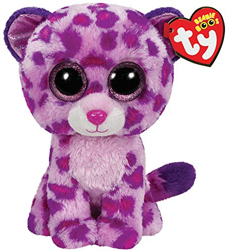 TY Baby Mädchen Kuscheltier Pink Glamour,Leopard pink 15cm