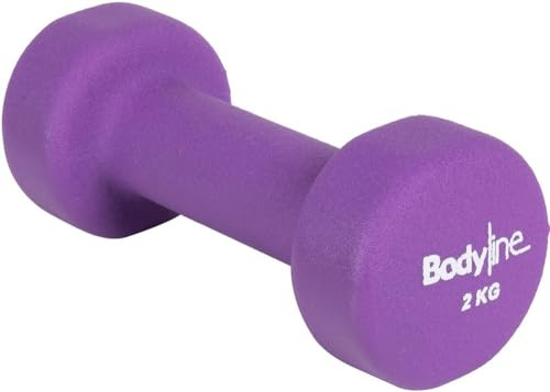 Bodyline Hantel aus Gusseisen, bezogen mit Neopren, stoßfest und rutschfest, Einzelhantel, Fitnessstudio und HomeGym