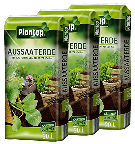 PLANTOP Aussaaterde 3 x 20 Liter = 60 Liter Anzuchterde Pikiererde