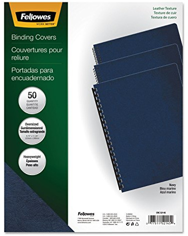 Fellowes Executive Presentation Cover, 11-1/4 Inch x 8-3/4 Inch, 50 per Pack, Navy (52145)