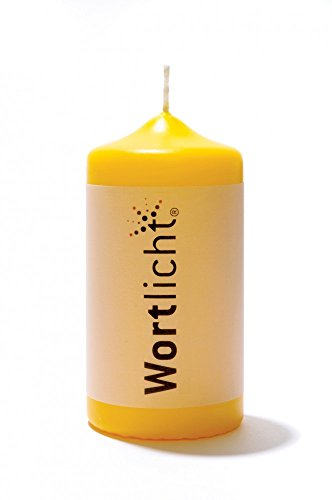 WORTlicht Kerze Leuchtende Wünsche zum Geburtstag gelb