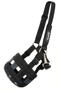 Tough 1 Poly/nylon betande nos med grimma ponny, svart (nose: 40 cm runt, 6 tum djup; krona: 38 cm - 59 cm; Hals: 25 cm - 38 cm)