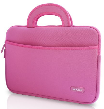 amCase Chromebook Caso, Funda de 11,6 a 12 /Caso para Acer Chromebook 11, C720, C720P, C740/HP Stream 11/Samsung Chromebook 2/protección de Neopreno de portátil con asa (Rosa)