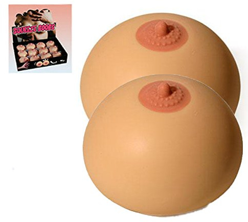 Busen Knetball im Doppelpack - BOOBS - diezarte Brust zum Drücken 7cm Durchmesser Silikon