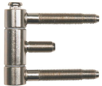 Stahlzargenband 3-tlg. f. gefälzte Holztüren, Band 18 x 61 mm, Stahl vernickelt