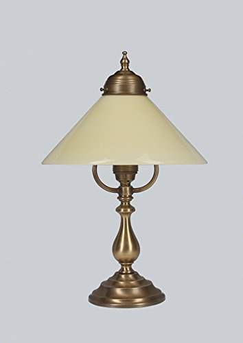 Licht-Erlebnisse Tischleuchte in Berliner Messing Jugendstil 1x E27 bis zu 60 Watt 230V Deutsches Qualitätsprodukt aus Messing Schlafzimmer Wohnzimmer Lampe Leuchten innen Beleuchtung