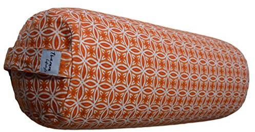 Tvamm Lifestyle Yoga Bolster 65 x 23 cm Filled with Buckwheat Husks (Krishna Saffron)
