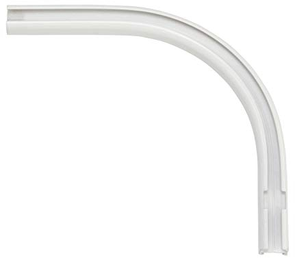 GARDINIA Rundbogen für Vorhangschienen-Verlängerungen/für 1-läufige Vorhangschiene, 90°-Winkel, Rechts, 12/13 cm, Aluminium, Weiß