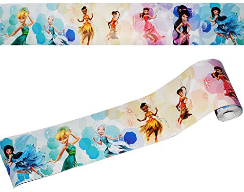 alles-meine.de GmbH Wandbordüre - selbstklebend - Fairies/Fairy - Tinkerbell - 5 m - Wandsticker/Wandtattoo - Bordüre Aufkleber Kinderzimmer - für Kinder Mädchen - Fairie..