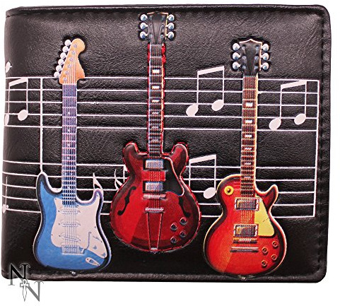 Nemesis Now Portafoglio Per Chitarra Elettrica, 10 Cm, In Pu, 11 Cm, Colore: Nero
