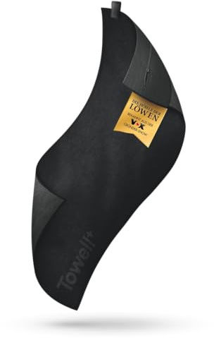STRYVE Sporthandtuch – Das Original aus DHDL – Towell+ – Graphite Black – 90 x 40 cm – Magnetclip & Rutschschutz – Smartes Design zum besten Preis – Ideal fürs Gym
