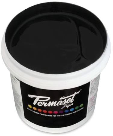 Permaset Aqua - Tinta para serigrafía textil (1 L, ecológico, tinta negra)