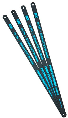 OX Pro 12 Hacksaw Blades 18 TPI Pack 4