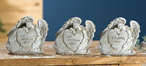 Gilde Grabschmuck Trauerstein Totensonntag Engel mit Herz und Spruch 1 von 3 Varianten