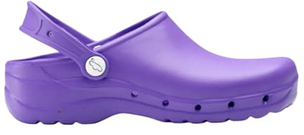 Sanita Clogs | Sanita Clogs dam | Sanita Clogs med remmar | Halkfria träskor | Anatomisk korkinnersula | Arbetstofflor | Träskor sjuksköterska | Modell Flotantes, Lavendelfarben, 40 EU