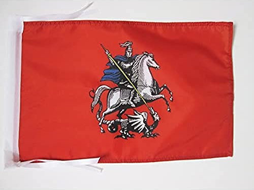 AZ FLAG Bandera de MOSCÚ 45x30cm - BANDERINA Moscow EN Rusia 30 x 45 cm cordeles