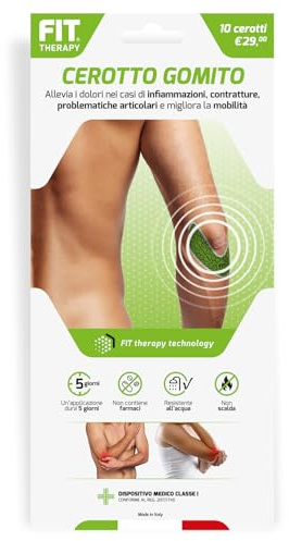 FIT Therapy - Cerotti Antidolorifici e Antinfiammatori per Gomito | Dispositivo medico per epicondilite, tendinite, borsite e artrosi, non scalda, impermeabile, senza farmaci, dura 5 giorni