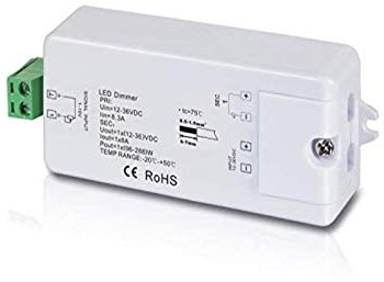 MEC Light LED Dimmer 1-Kanal Empfänger (SR-1009CS) für Zonen Funk-LED-Dimmer max. 1x 8A 12V / 96W - 36V / 288W