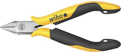 Wiha Seitenschneider Professional ESD breiter, spitzer Kopf mit Wate (26816) 115 mm für empfindliche elektronische Bauteile, Schutz von Komponenten durch elektrostatisch ableitendes Werkzeug, dissipativ, Werkzeug mit Oberflächenwiderstand