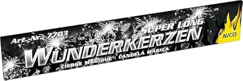Nico 200 Stück 30 cm Weiße Schwelende Feuer Wunderkerzen (25 Faltschachteln mit je 8 Stück, Brenndauer: ca. 60 Sek., Dekoration für Feier/Fest)
