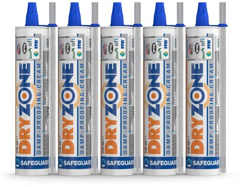 Dryzone barriera anti umidità in crema-gel trattamento ad iniezione contro la risalita di umidità - 310 ml set di 5