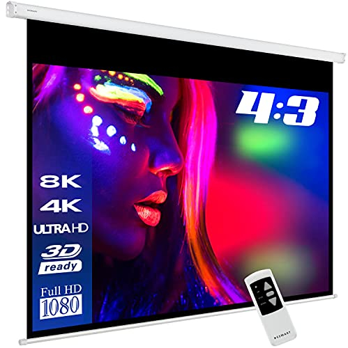 ESMART Professional MIMOTO Motor-Leinwand 224 cm Bild 187 x 140 cm (92) 4:3 | Programmierbare Fernbedienung | Heimkino elektrische Beamer Projektionsleinwand Motor Leinwand LCD LED