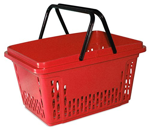 GERSO Einkaufskörbe aus Kunststoff mit 2 Bügeln 40 Liter Polypropylen bunte Farbauswahl (5, rot)