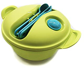 Tupperware, Lunchbox 9906 1,5 L Limette mit Besteck mikrowellengeeignet