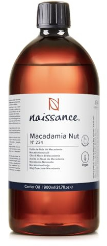 Naissance Macadamianussöl (Nr. 234) - 900ml - Macadamia öl - für Gesicht, Haare. Wimpern, Haut - Körperöl für Massage und Kosmetik