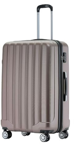 BEIBYE Reisekoffer Set 2080 – Trolley Koffer XL L M – TSA-Schloss, Zwillingsrollen, Hartschale, Handgepäck Boardcase (Coffee, L)