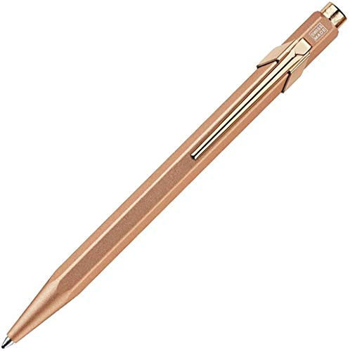 Caran Dache Ballpoint Pen, Brut Rose, with Goliath Blue Medium Cartridge, 849.997