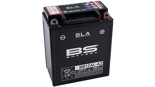 BS Battery 300837 BB12AL-A2 AGM SLA Motorrad Batterie, Schwarz