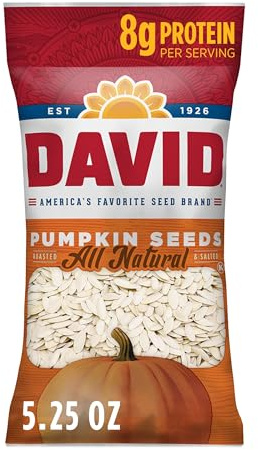 DAVID All Natural Pumpkin Seeds, 2.25 oz. (Pack of 12)