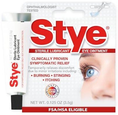 Stye Sterile Lubricant Eye Ointment, Eye Symptom Relief, 0.125oz