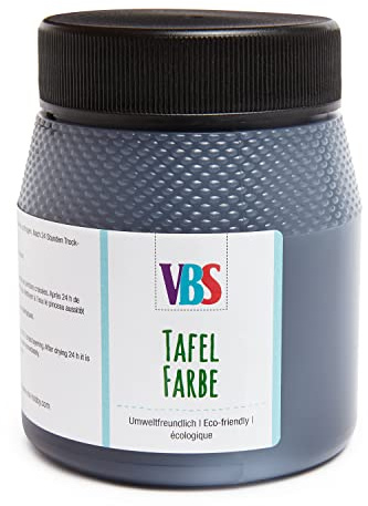 VBS Tafelfarbe 250 ml Lichtecht Speichelecht Wasserfest Wasserverdünnbar Wischfest Ideal für Kreative Projekte und DIY Anwendungen Schwarz