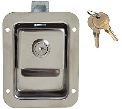Buyers Products L1883 Junior Stainless Steel Flush Mount Paddle Latch, Single Point Locking Latch for Toolboxes, Truck Boxes, and Storage Boxes, Bolt-On or Weld-On Installation, Secure Daily Use