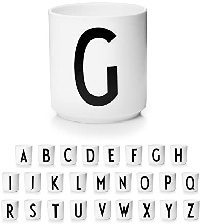Design Letters Tasse Personalisiert A-Z | Weiße Tassen | Kaffeetassen Buchstaben | Kaffeebecher Porzellan | Personalisierte Tasse Weiß, Personalisierte Geschenke | Dekorativ Tasse mit Initialen 250 Ml