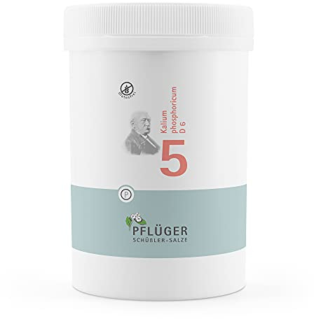 PFLÜGER Schüßler-Salz Nr. 5 Kalium phosphoricum D6, 4000 Tabletten | Das Salz der Nerven und Psyche, Schüssler Salze, glutenfrei, Arzneimittel
