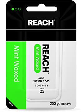 REACH Mint Waxed Floss 200 Yards 7200 Inch (Pack of 4)