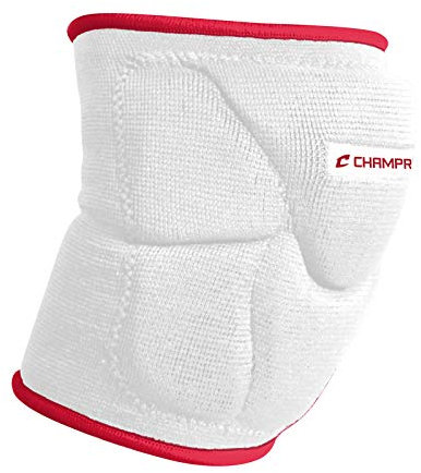 Champro Sports Pro-Plus Low Profile Knee Pad, White/Scarlet, Medium