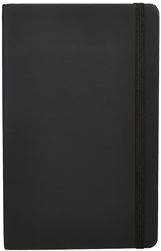 Amazon Basics A5 Classic Notebook, blocco note diario per ufficio, scuola, casa, scrittura e presa di appunti, a righe, 240 pagine, nero