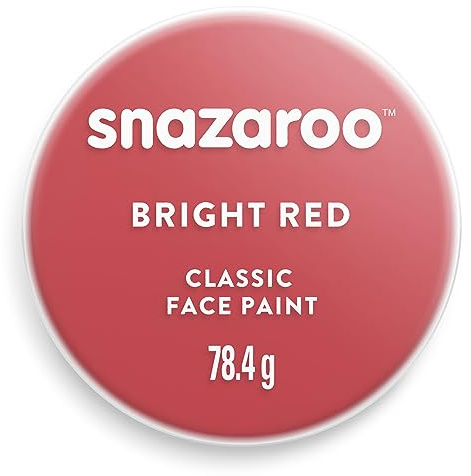 Snazaroo 1175055 Schminkfarbe - Rot leuchtend, 75ml Topf - hautfreundliche Gesichtschminke auf Wasserbasis, wasservermalbar, parabenfrei, Face & Bodypaint Farbe für Kinder & Erwachsene