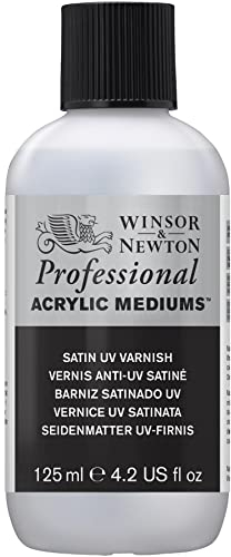 Winsor & Newton 3030931 UV - Firnis Seidenmatt, Schutzschicht für Acrylbilder - 125ml Flasche