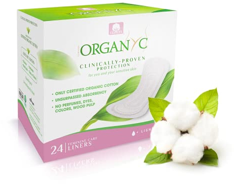ORGANYC Organic Cotton Panty Liners Folded Light Flow Box of 24