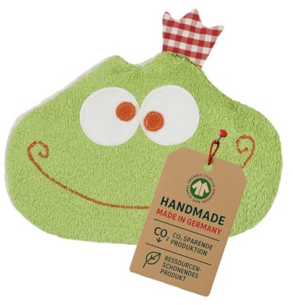 Efie Bio-Dinkelkissen Frosch – natürliches Wärmekissen aus 100% Baumwollplüsch (kbA) – GOTS-zertifiziert – handgefertigt in Deutschland