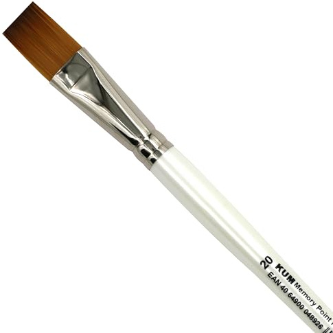 KUM - Aquarellpinsel Memory Point Flach Größe 20 | Malpinsel für Künstler, Künstlerbedarf für Aquarellmalerei und Watercolor