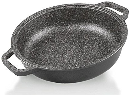 Antihaft-Granit Pandura Aluguss 32 cm hohe Stärke Risoli Made in Italien gratis Pyrex Glas Deckel Küche NEU